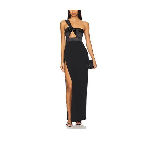 Nookie 'Renaissance' Black One Shoulder Maxi Dress Size XL